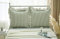 Karierte quadratische Kissenbezüge mit Rüschen, kariert, 45,7 x 45,7 cm, 2 Stück, Gingham-Kissenbezüge, Gewaschene Baumwolle, Reißverschluss, für Cottage-Bett/Sofa, Salbeigrün und Weiß, 45,7 x 45,7
