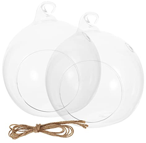 Happyyami 2piezas Terrarios Colgantes De Vidrio Transparente Terrarios Globo para Plantas De Aire Jardinera Colgante De Vidrio para Uso Doméstico