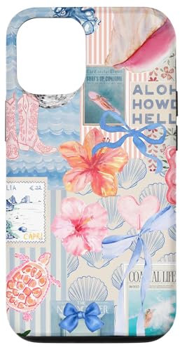 Beachy Blue Coquette Collage Cute Seashell Coastal Summer Case for iPhone 12/12 Pro