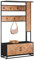 SoBuy Meuble d’Entrée avec Banc, 1 Barre et 5 Crochets, Porte-Manteaux, Vestiaire, Cintre, pour Couloir, Chambre, Salon, Style Industriel, Couleur Naturel et Noir, L100xP40xH180 cm, FSR194-N