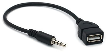 jebyltd Câble adaptateur jack mâle 3,5 mm vers USB femelle pour ports de voiture, longueur 20 cm