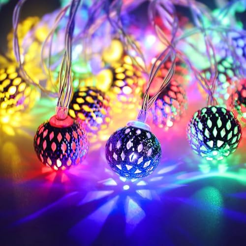 300CM 20 LED Marokkanische Lichterkette,Marokko Lichterkette Weihnachten | Marokko Deko Lichterkette,Batteriebetrieben,Weihnacht Led Lampe Deko,Curtain Christmas Lights,Weihnachtsbeleuchtung Marokko