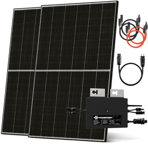 Solarway® 880Wp / 800W Balkonkraftwerk komplett Steckdose - neuester EcoFlow Stream 800 Watt Wechselrichter - Solaranlage Komplettset - 440W bifaziale Black Solarmodule & EcoFlow & Zubehör