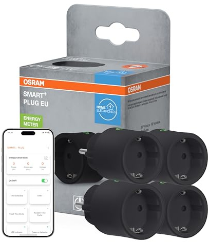 OSRAM SMART+ Matter Plug EU Steckdose, 2300W, 10A, IP20, schwarz, Alexa, Google Home, Apple HomeKit
