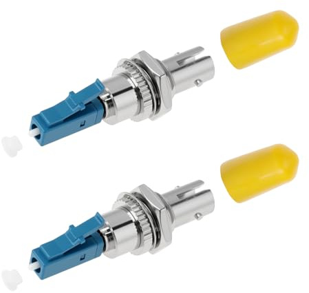 ECSiNG 2 Stück LC-Stecker auf ST-Buchse Glasfaser-Adapter Koppler Hybrid-Konverter 1200 Nm ~ 1600 Nm für Singlemode-/Multimode-Glasfasern