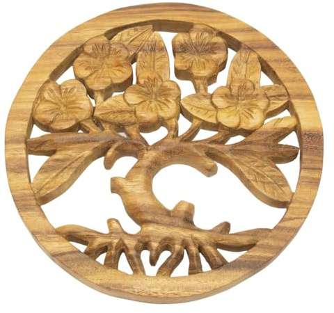 Oriental Galerie Lebensbaum Wandbild Wanddeko Mandala Zeichen Wandrelief Symbol Mythologie Deko Holz Natur 20 cm
