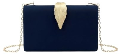 Modelisa - Bolso Clutch Cartera De Mano Hoja Cadena Hombro Fiesta Noche Boda Evento Novia Mujer