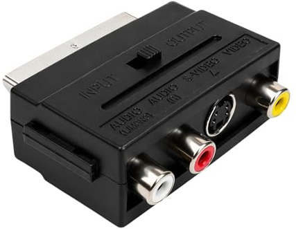 AYHYHLJZJ Scart Auf 3X Cinch Buchsen IN/Out Umschalter Konverter für AV Audio Video Verbindung, av Adapter Cinch Kompatibel mit TV, DVD, Recorder, Projektoren, mit 20-poligen Scart Steckverbindern