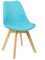 WOLTU Esszimmerstuhl mit Massivholz Beinen, Skandinavische Küchenstühle, Retro Design, Sitzfläche aus Kunstleder, bis 150 kg belastbar, Blau