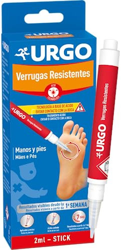 Urgo - Verrugas Resistentes - Tratamiento para las verrugas más difíciles - Stick de 2 ml, 28 aplicaciones