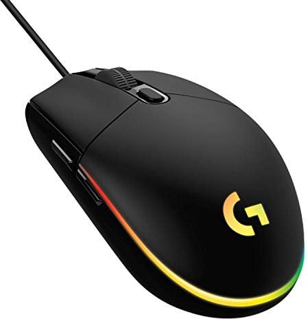 Logitech G Ratón para juegos con sincronización de 102 luces con iluminación RGB personalizable, 6 botones programables, sensor de grado de juego, seguimiento de 8 k dpi, color de 16,8 mn, peso ligero