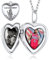 Herzförmiger Saint Christopher Fotoanhänger benutzerdefinierter doppelseitige Halskette mit Fotobox Anhänger gravierbare Fotoanhänger mit 41CM Halskette in Platin