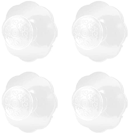 MOROBOR Self Adhesive Flower Pull Handles, 4pcs Self-Stick Drawer Knobs Instant Cabinet Drawer Handle Stick-on Handles Cupboard Knobs Without Drill Handle for Kitchen Bathroom Mirror Doors(White)