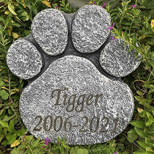 CUDMORERBE Pietre commemorative personalizzate per cani da compagnia - impronte di zampe di cane per animali domestici - regalo di simpatia per la perdita di nome e data incisi su animali domestici