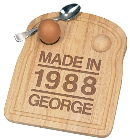 Personnalisé Fofolle Coquetier Board Fabriqué En Date Anniversaire Petit Déjeuner en Bois Personnalisé Pâques