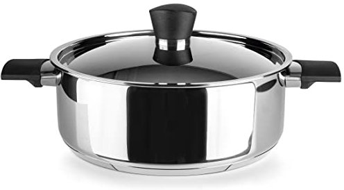 IBILI, Casseruola con coperchio Svea, 22 cm, acciaio inox 18/10, adatta all’induzione.