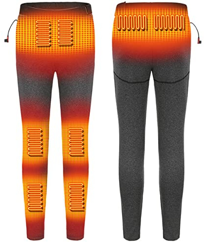 scosao Beheizbare Hose Herren USB Elektrische Heizhose Warme mit 3 Stufen Wärmeeinstellungen, Beheizte Thermounterwäsche Winter Heizung Leggings für Wandern Skifahren Camping Motorrad Jagd
