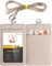 Teskyer Ausweishülle mit Band, Ausweishülle aus PU Leder, mit Transparentem Fenster und 2 Karten, und Nylon Schlüsselband, Beige