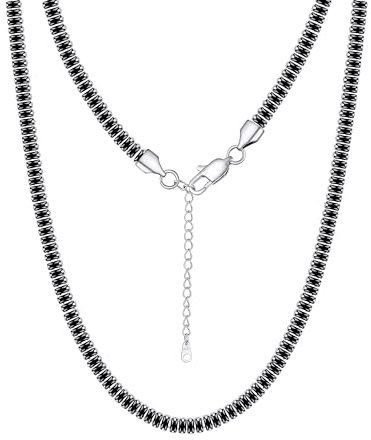 Richsteel Tennis Kette Schwarz Damen 46cm Halskette Bling Bling Strass Schmuck Choker Brillant für Kind Mädchen