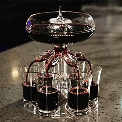 Party Drink Dispenser with 6 Shot Glasses Set, Shot Glasses Set, Baby Shot Dispenser, Shot Glass Dispenser with Holder, Transparent Shot Pourer Dispenser Buddy, Cocktail Dispenser