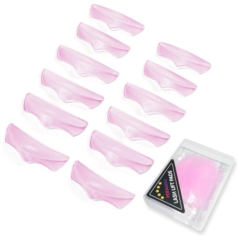 PERMANIA Wimpernlifting Pads, 12 Stück Silikon Dauerwelle, 6 Größen, Wiederverwendbare, für Wimpern Dauerwelle, Lash Lifting - Rosa