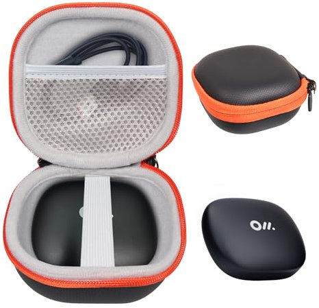 CaseSack Open Ear Headphones Case for Oladance OWS Pro, 2, 1 with Travel Charging Case (Black with Orange Zip)