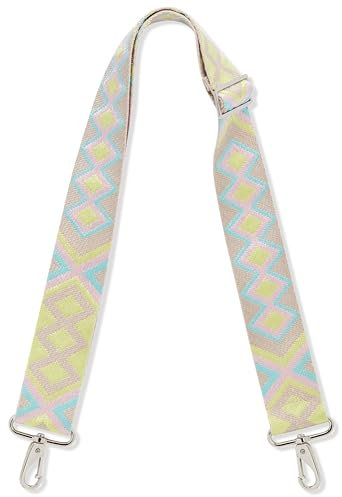 Expatrié Taschengurt zum Wechseln - Jeanne Ethno Gelb - Verstellbarer Schultergurt für Taschen Umhängetasche Bauchtasche - Flexibler Handtaschen Gurt mit Karabiner