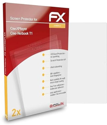 atFoliX Película Protectora compatible con OneXPlayer One-Netbook T1 Lámina Protectora de Pantalla, antirreflejos y amortiguadores FX Protector Película (2X)