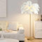 KUviez Lampadaire en plumes d'autrucheLampadaire, éclairage domestique, lampe de chevet, lampe sur pied pour salon, maison de lecture, chambre à coucher, décoration de bureau à domicile