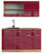 Vicco Singleküche R-Line, Bordeaux Hochglanz/Goldkraft Eiche, 140 cm, AP Eiche