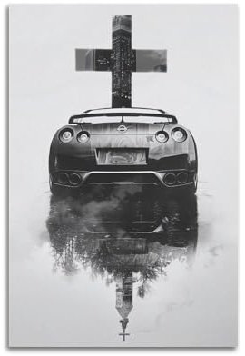 JDM Auto-Poster für R35 GTR Sportwagen, dekoratives Gemälde, Leinwand, Kunstbild, 30 x 45 cm