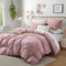Gezu Bettwäsche 220x240cm Baumwolle Rosa 3 Teilig Baumwolle Uni Bettwäsche Set Weiche ÖkoTex Zertifiziert für Allergiker Komfortabler Bettbezug Baumwolle und Kissenbezüge mit Reissverschluss