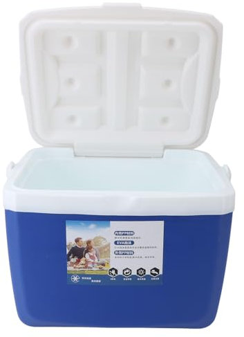Nevera Portátil a Prueba de Fugas de 13L para Picnics, Parrilla, Camping, Pesca, Refrigerador Exterior con Aislamiento de Plástico Resistente para Fiestas y Viajes (Blue)