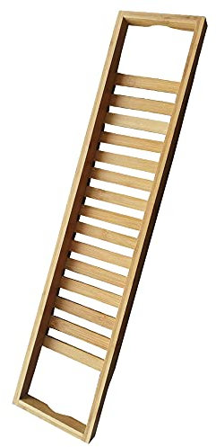 Bambus-Badewannen-Caddy-Tablett, Rutschfeste Unterseite, Telefonhalter, Tablet-Halter, Weinhalter, Passend für die Meisten Badewannen, Ideal für Paare