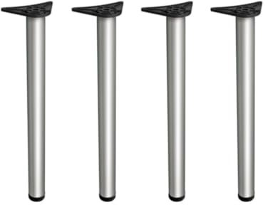 Stolmet Adjustable Stainless Steel Table Legs – Height Extendable by 2.5 cm – Available in Six Colours – 710mm, 820mm, 1100mm (28, 32, 43) – 60mm Diameter (Brushed Chrome, 820mm (32 inch) x4)