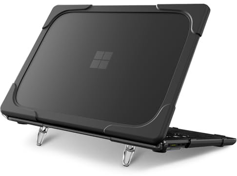 Batianda Heavy Duty Case for 13.8 inch Microsoft Surface Laptop 2024 (7th Edition) with Fold Kickstand Includes Keyboard Cover Screen Protector - Shockproof Stylish & Durable Protective Cover, Black