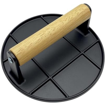 Smash Burger Press - Smasher Hamburger Press, Iron Smash Bacon Press for Meat Steak | Steak Accessory, Iron Bacon Press, Meat Steak with Wooden Handle for Heating