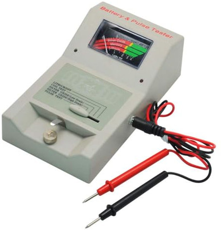 Qusedwey Batterietester für Quarzuhren, 1,5 V, 3 V, Knopfzellenspule, Uhrenpulstester, Analysator, Batteriewerkzeug