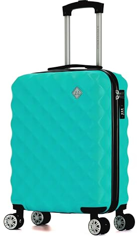 Preston Morgan 55x40x20cm Ryanair Priority Cabin Suitcase, Inc for EasyJet, Jet2, Hardshell Lightweight Small Suitcase with Built-in Cup Holder 4 Wheels and Built-in TSA Lock (Mint Green, 44Liter)