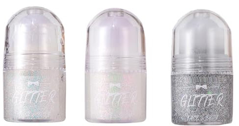 Gesichtsglitzer, Glitzer Gel Roll on für Haare Gesicht und Körper, Roll-on Body Glitter Gel, Meerjungfrau Festival Glitzer Schminke Rave