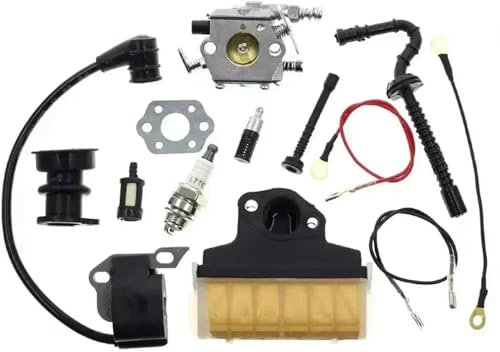AOIUU Carburador Compatible con Motosierra s-t-i-h-l 021, 023, 025, MS210, MS230, MS250, con Filtro de Aire 1123, 160 y 1650, Bobina de Encendido y línea de Combustible.