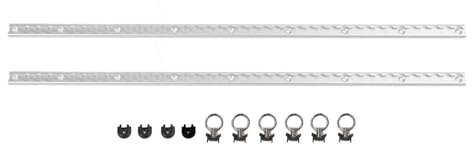 WiseZythum Aluminum L Track Rail, Cargo Control L Track Rail Kit, Heavy Duty Anodized Aluminum Lashing Rail with Round Stud Fittings, 100cm L Track Tie Down System for Trucks Trailers RV Carg