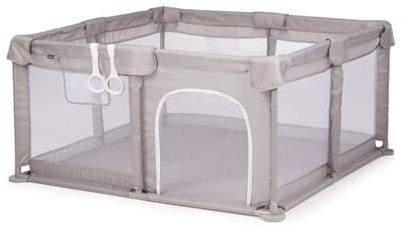 Chipolino Laufstall Fiesta 120 x 120 cm atmungsaktiv Eingang Aufbewahrungstasche beige