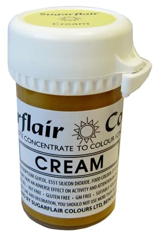 3 x Sugarflair 25g Cream Tartranil Paste Gel Edible Food Colour for Cake Icing