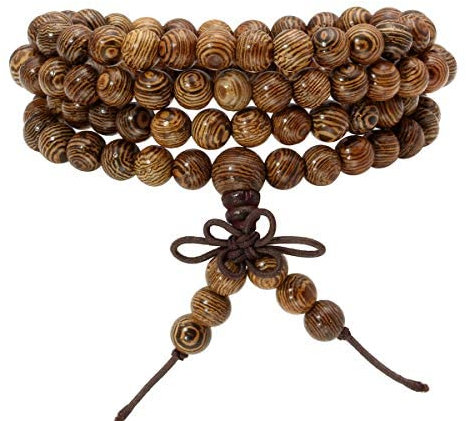 Eigso Unisex 8 mm Wenge Mala Gebetsperlen Halskette Armband Meditation Buddhistische Mala Perlen