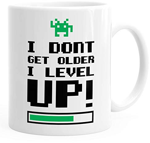 Kaffee-Tasse I dont get older I level up Gamer Spruch-Tasse Geburtstagstasse MoonWorks® weiß unisize
