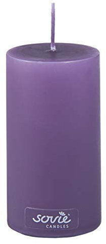 Sovie Candles Stumpenkerze | Blockkerze Votivkerze Dochtkerze | 1 Flachkopfkerze in Aubergine (Ø50mm x 100mm)