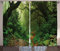 ABAKUHAUS Nepal Rustikaler Vorhang, Wald in Asien Touristic, Wohnzimmer Universalband Gardinen mit Schlaufen und Haken, 280 x 245 cm, Grün Dunkelbraun
