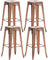 CLP 4er Set Barhocker Joshua I Stapelbare Tresenhocker aus Metall I Barstühle mit Fußstützen I Sitzhöhe 76 cm I Stapelhocker, Farbe:Kupfer