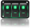 KAOLALI Interruttore a 3 Bande ON-OFF IP65 Impermeabile 12 V 24 V LED Interruttore a Bilanciere per Barca, Camper, Auto, Camion, Rimorchio, Yacht (VERDE)